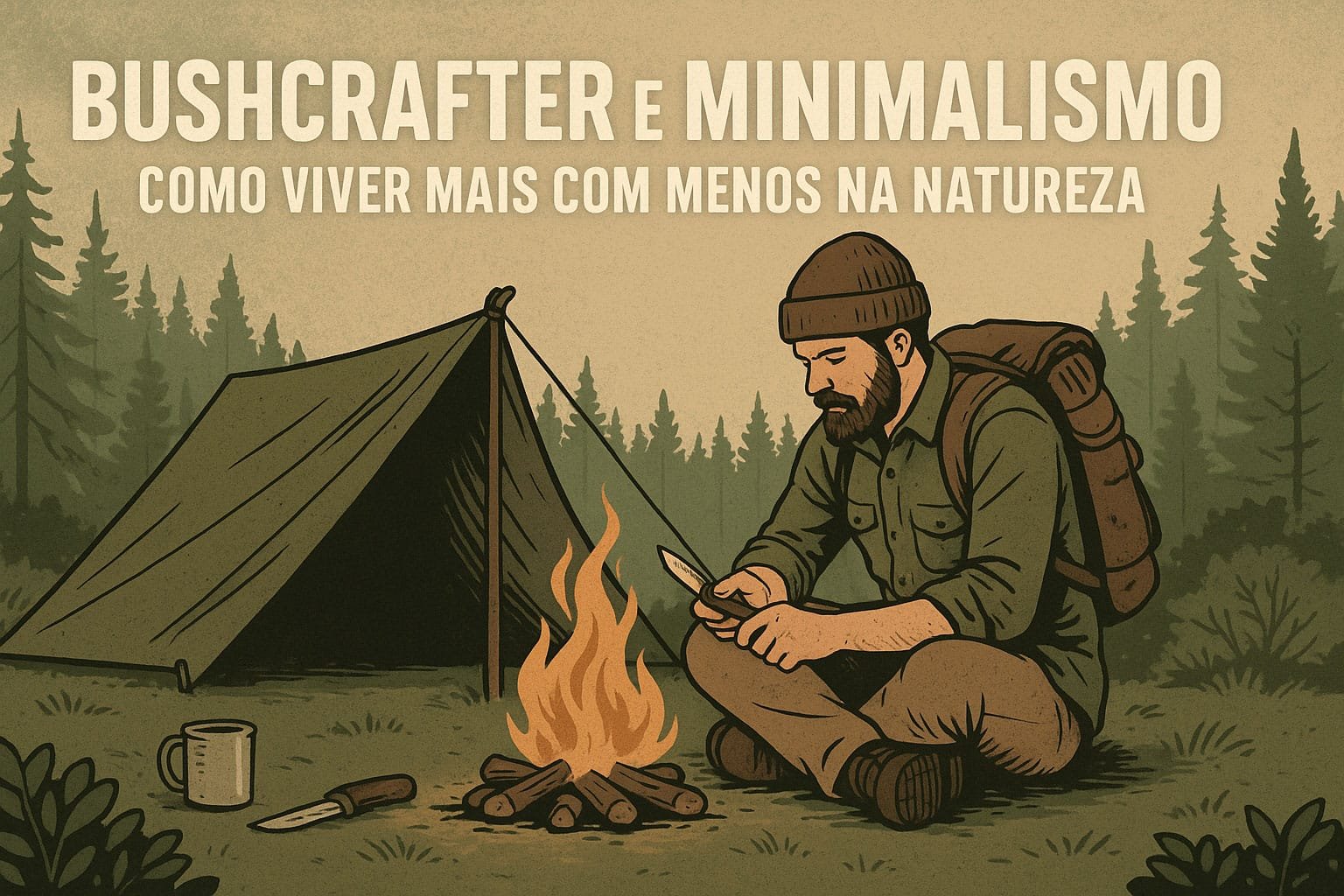 imagem de um bushcrafter