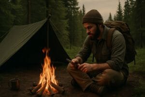 bushcrafter minimalista na natureza